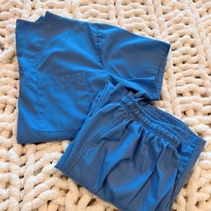 Cecil Blue Scrub Top & Bottom